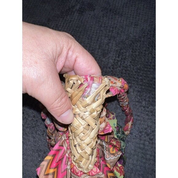 CAPPELLI Straworld Rattan and Multicolor Tiered Ruffles Double Top Handles Bag - Picture 11 of 16